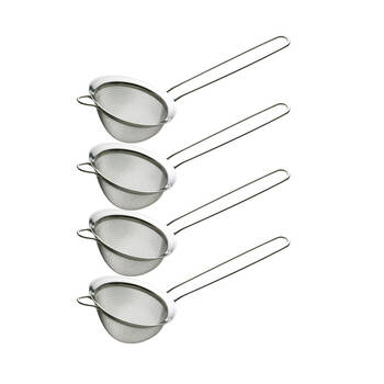 4x La Cafetiere 22cm Long Handled Stainless Steel Tea Strainer - Silver