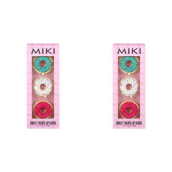 2PK Miki Sweet Treats Lip Gloss With Blueberry Strawberry Raspberry - Clear - 3y+