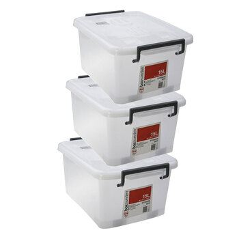 3PK Boxsweden Heavy Duty Storage Box 15L 40X29.5X20.5cm