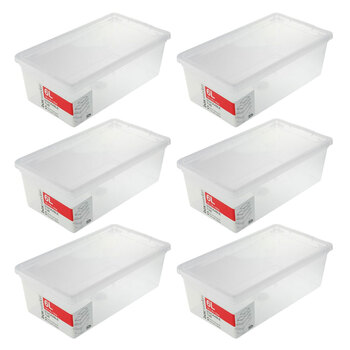 6PK Boxsweden Essentials Stackable Box 6L Clear 33.5X19X11.5cm