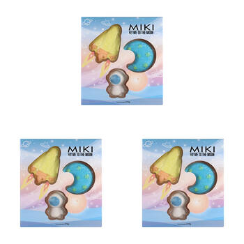 3PK Miki Fly Me To The Moon Bath Bombs for Kids Marshmallows Scented 3y+