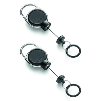 2x Durable 60cm Retractable Reel For Hand Sanitiser - Black