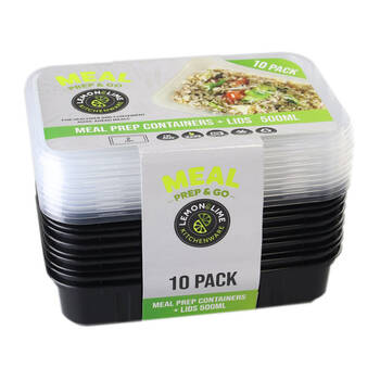 Lemon & Lime 10PK Meal Prep Reusable Containers - 500ml