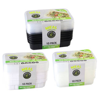 3PK Lemon & Lime 10PK Meal Prep Reusable Containers - 500ml