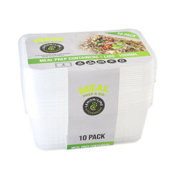 Lemon & Lime 10PK Meal Prep Containers - 1L
