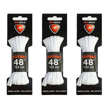3PK SofSole Football Rugby Boots Shoe Laces 48in - White