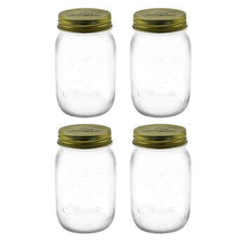 4PK Lemon & Lime Roma Glass Conserve Jar 550Ml 8.5X8.5X13cm
