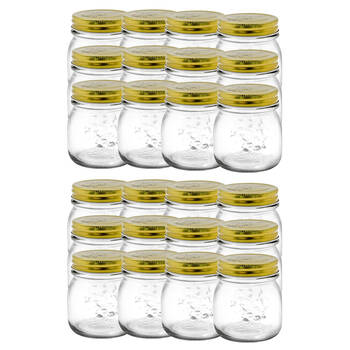 24pc Lemon & Lime 300ml Roma Jars w/ Gold Lids
