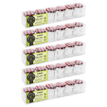 5x 6pc Lemon & Lime 30ml Mini Toscana Glass Jars