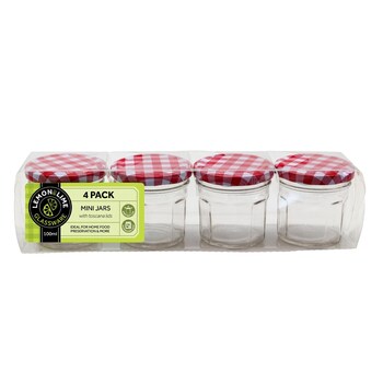 4PK Lemon & Lime 100ml/6.5cm Toscana Glass Conserve Jars w/ Lid - Clear