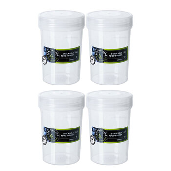 4PK Lemon & Lime Keep Fresh Stackable Food Storer 1L 11X11X16cm