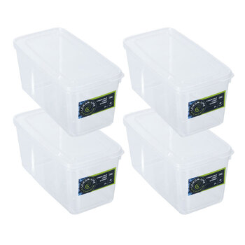 4PK Lemon & Lime Keep Fresh Stackable Food Storer 2L 23X11.5X11.5cm