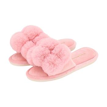 Annabel Trends Pom Pom Cosy Luxe Thongs Women's Slippers Shoes Pink Lemonade
