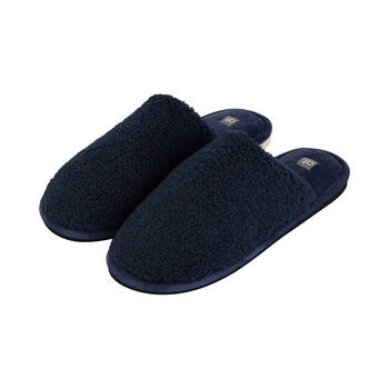 Annabel Trends Mens L/XL Cosy Sherpa Slippers 31cm Navy