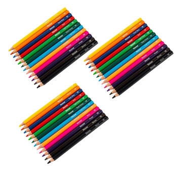 3x 12pc Tacco Jumbo Hexagonal Coloured Pencils Art Supplies Kids/Children - 3y+