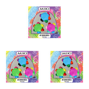3PK Miki Art Crayon Wheels - 18 Bright Colors for Drawing & Colouring - 3y+