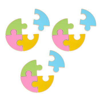 3x 4pc Educare The First Jigsaw Puzzle Shape Recognition Kids/Children - 3y+