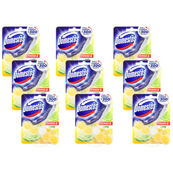9PK Domestos Power 5 Toilet Block Bathroom Bowl Cleaner 55g - Lime
