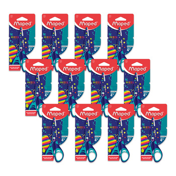 12PK Maped Pixel Party Soft Finger Loop Comfortable Scissors 13cm