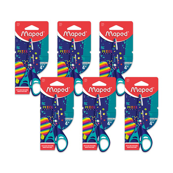 6PK Maped Pixel Party Soft Finger Loop Comfortable Scissors 13cm