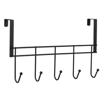 Boxsweden Wire Over Door 5 Hook Hanger Large - Black