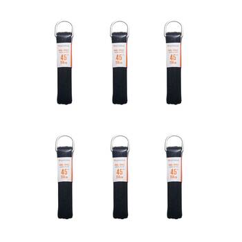 6PK SofSole Athletic Flat Sport Shoe 45" Laces - Black