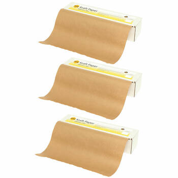 3x Marbig Enviro Kraft Paper Dispenser Box w/ Roll - 70m x 500mm