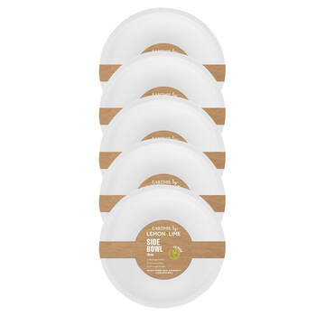 5x 30PK Lemon & Lime Sugarcane 18cm Side Bowl - White