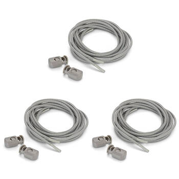 3PK SofSole Performance Reflective Shoe Laces w/ Lock 38in - Grey