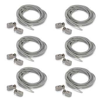 6PK SofSole Performance Reflective Shoe Laces w/ Lock 38in - Grey