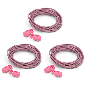 3PK SofSole Performance Reflective Shoe Laces w/ Lock 38in - Pink