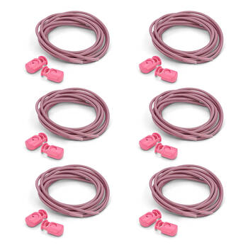 6PK SofSole Performance Reflective Shoe Laces w/ Lock 38in - Pink