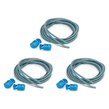 3PK SofSole Performance Reflective Shoe Laces w/ Lock 38in - Aqua