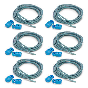 6PK SofSole Performance Reflective Shoe Laces w/ Lock 38in - Aqua