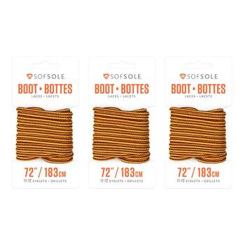 3PK Sof Sole 72" Waxed Work/Casual Boot Laces - Gold/Brown