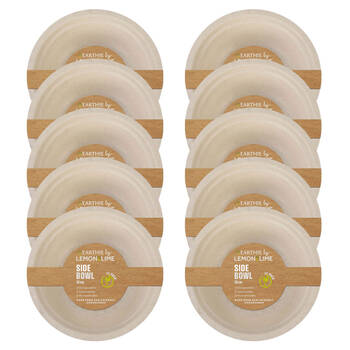 10x 30PK Lemon & Lime Sugarcane 18cm Side Bowl - Natural
