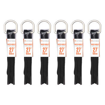 6PK SofSole Dress Casual Sneaker Shoe Laces Round  27in - Black