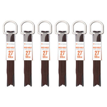 6PK SofSole Dress Casual Sneaker Shoe Laces Round 27in - Brown