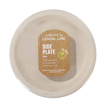 30PK Lemon & Lime Sugarcane 18cm Side Plate - Natural