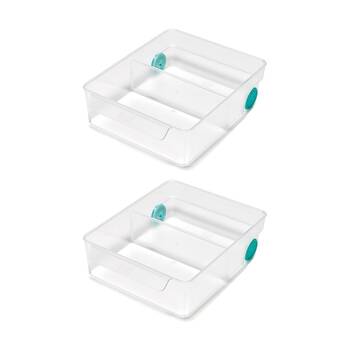 2PK Joseph Joseph FridgeStore Extra Large Fridge Storage Caddy On Wheels Clear