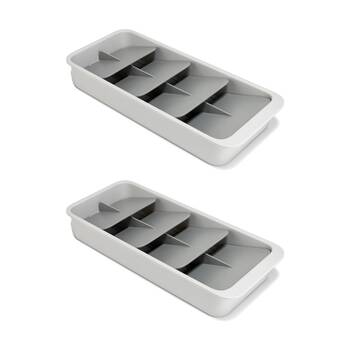 2PK Joseph Joseph DrawerStore Tiered Cutlery Kitchen Storage Large Stone