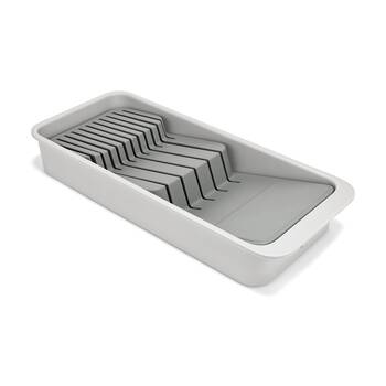Joseph Joseph 2-Tier Compact Knife Organiser Kitchen Storage Light Stone