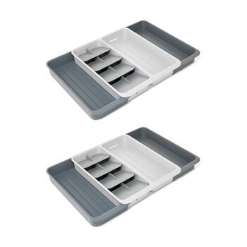 2PK Joseph Joseph DrawerStore Expanding Tiered Tray Kitchen Storage Stone