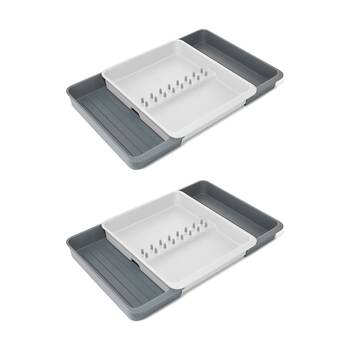2PK Joseph Joseph DrawerStore Expanding Utensil Tray Kitchen Storage Stone