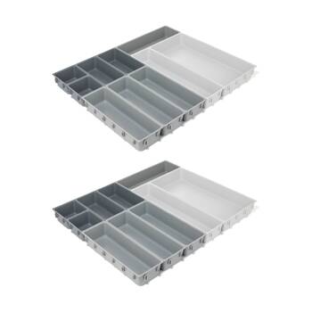 2x 10pc Joseph Joseph Blox Drawer Organiser Set Modular Storage Light Stone