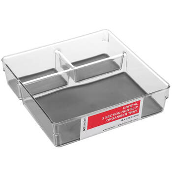 Boxsweden Crystal 3 Section Square Non-Slip Organiser