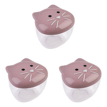 3PK Melii Luxe 3D Animal Leak-Proof Snack Container Lunch Box 232ml Cat