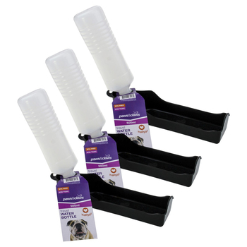 3PK Paws & Claws 500ml Travel Water Bottle - Assorted