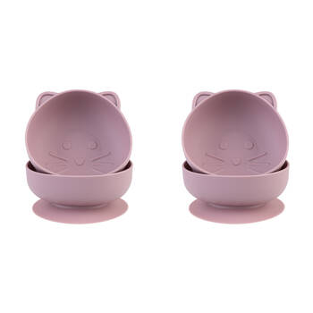 2x 2pc Melii Luxe Childrens Animal Silicone Suction Bowls Set Unicorn 6m+