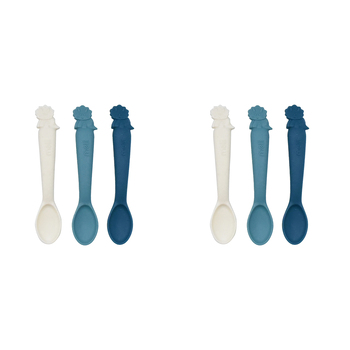 6pc Melii Luxe Silicone Baby Feeding Spoons Dinosaur